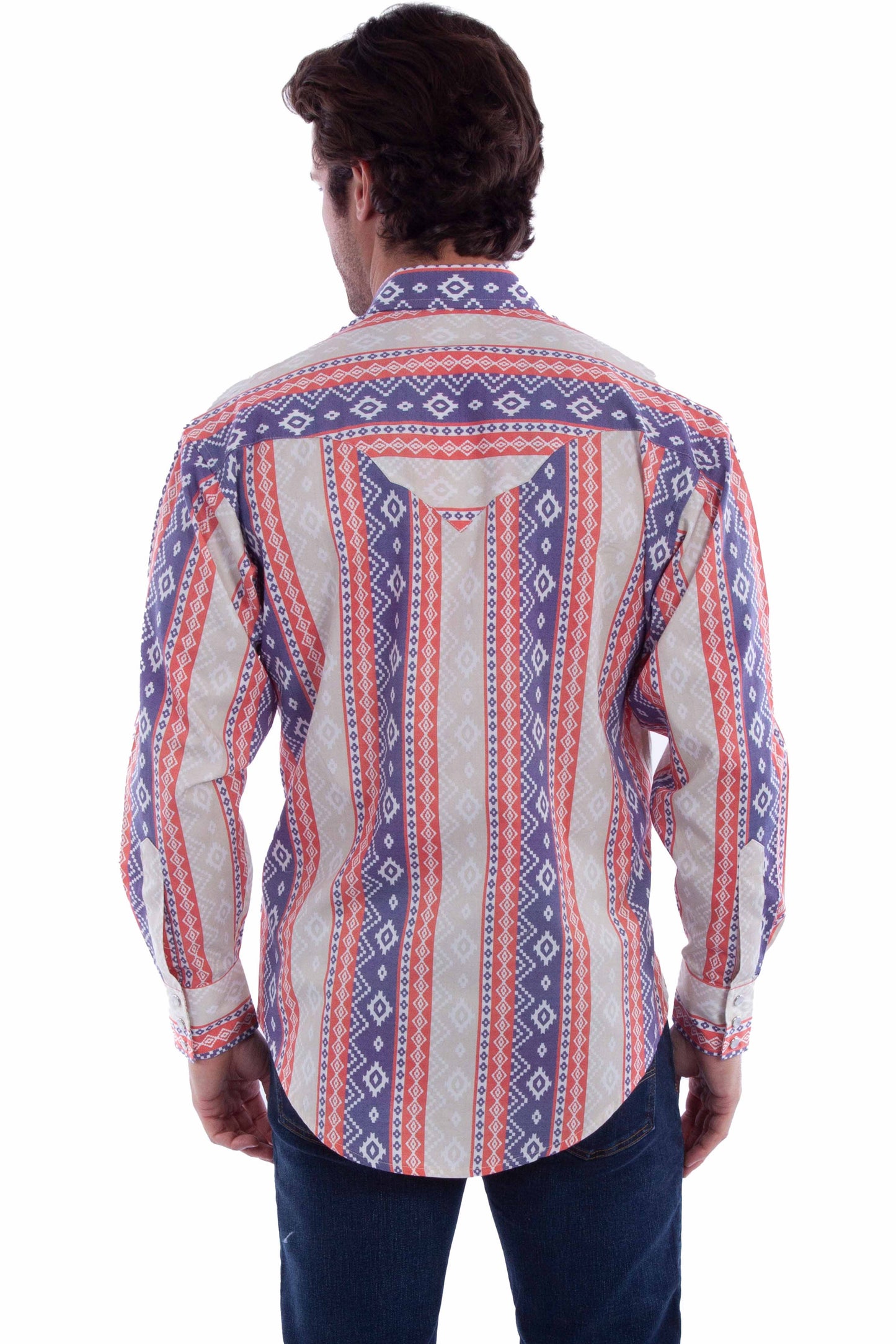 Scully Men's Southwest Print Yokes Shirt in Multicolor
