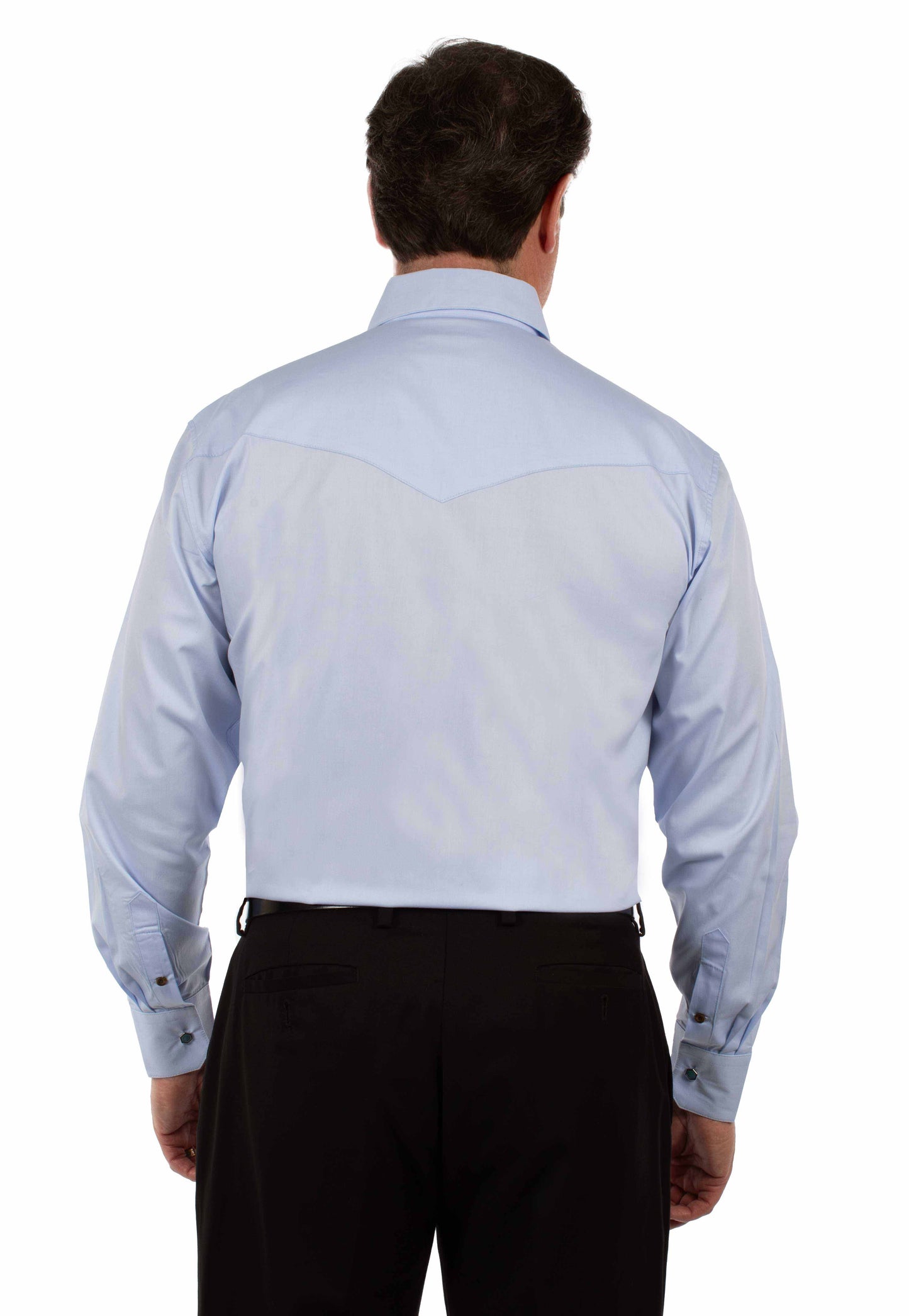 Scully Western Men's Chambray Dress Shirt in Light Blue