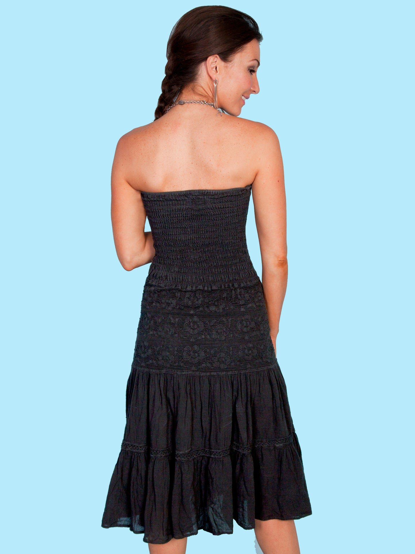 Scully Cantina Women's Tube Top Summer Dress in Black