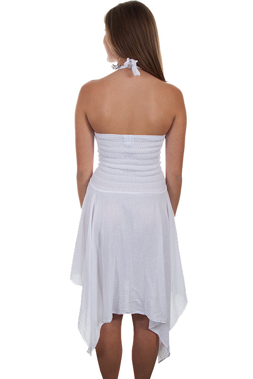 Scully Cantina Women's Crochet Halter Dress in White