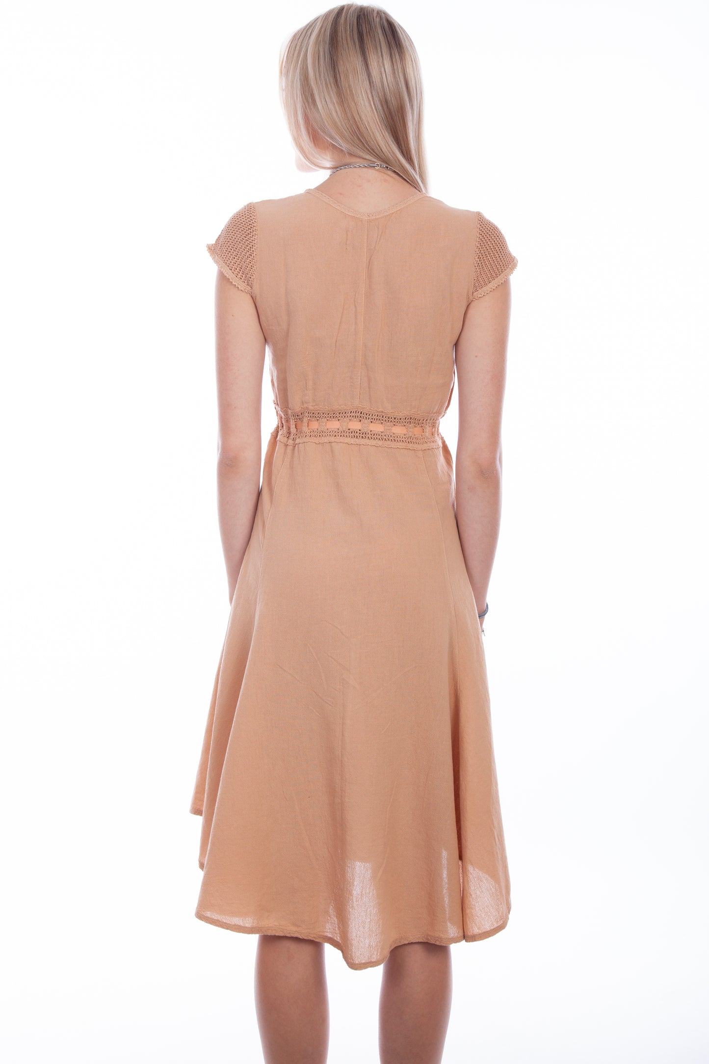 Scully Women's Crochet Cap Sleeve Dress in Toast