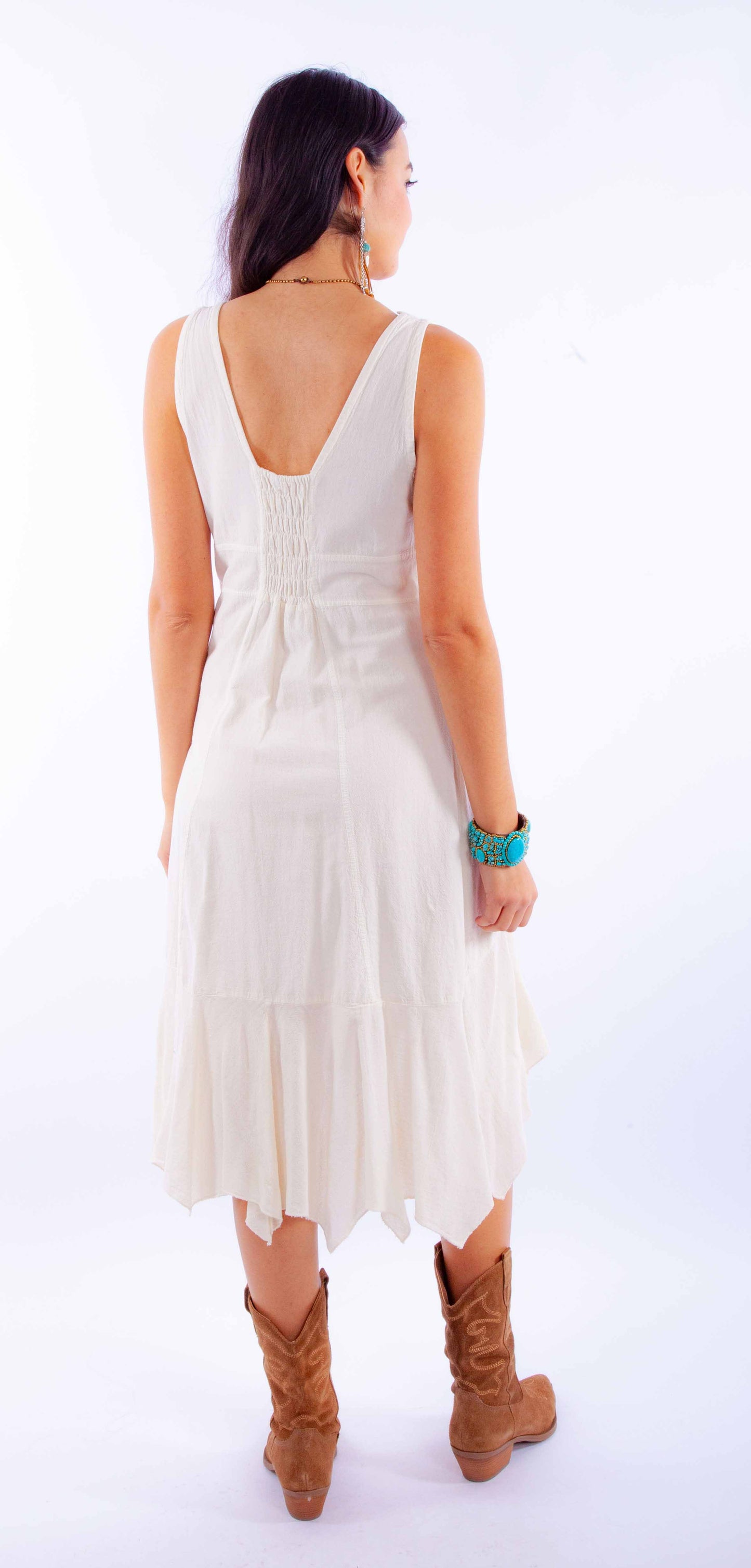Scully Western Women's Sleeveless Dress in Vanilla