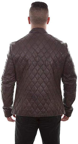 Scully Men's Quilted Leather Jacket, Chocolate