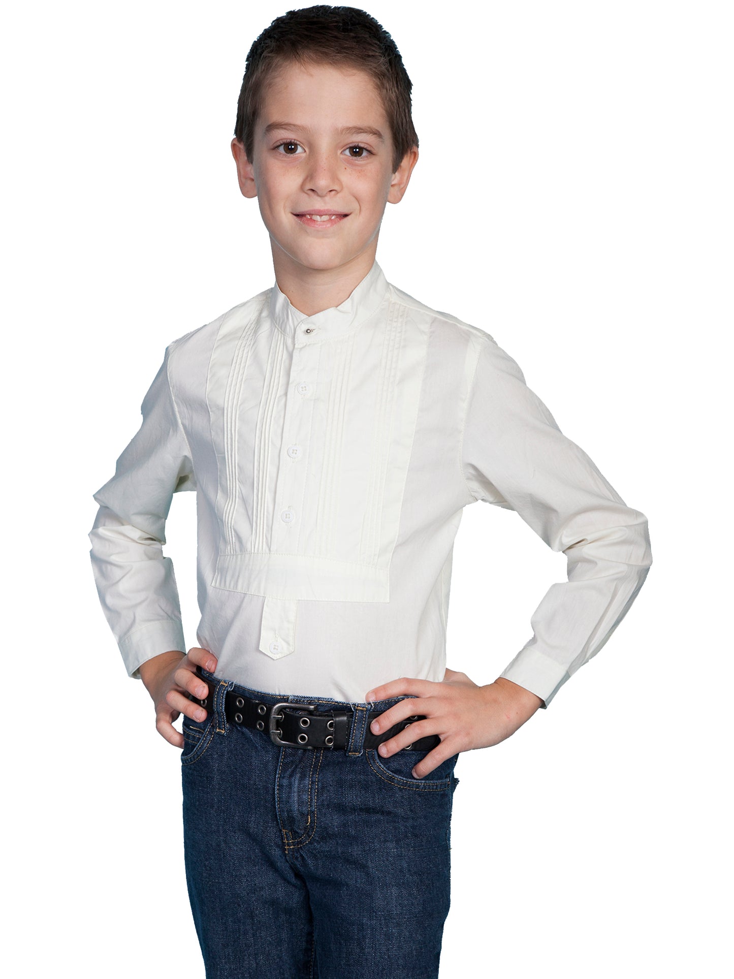 Scully Boy's Kids Tuxedo Front Shirt in Ivory
