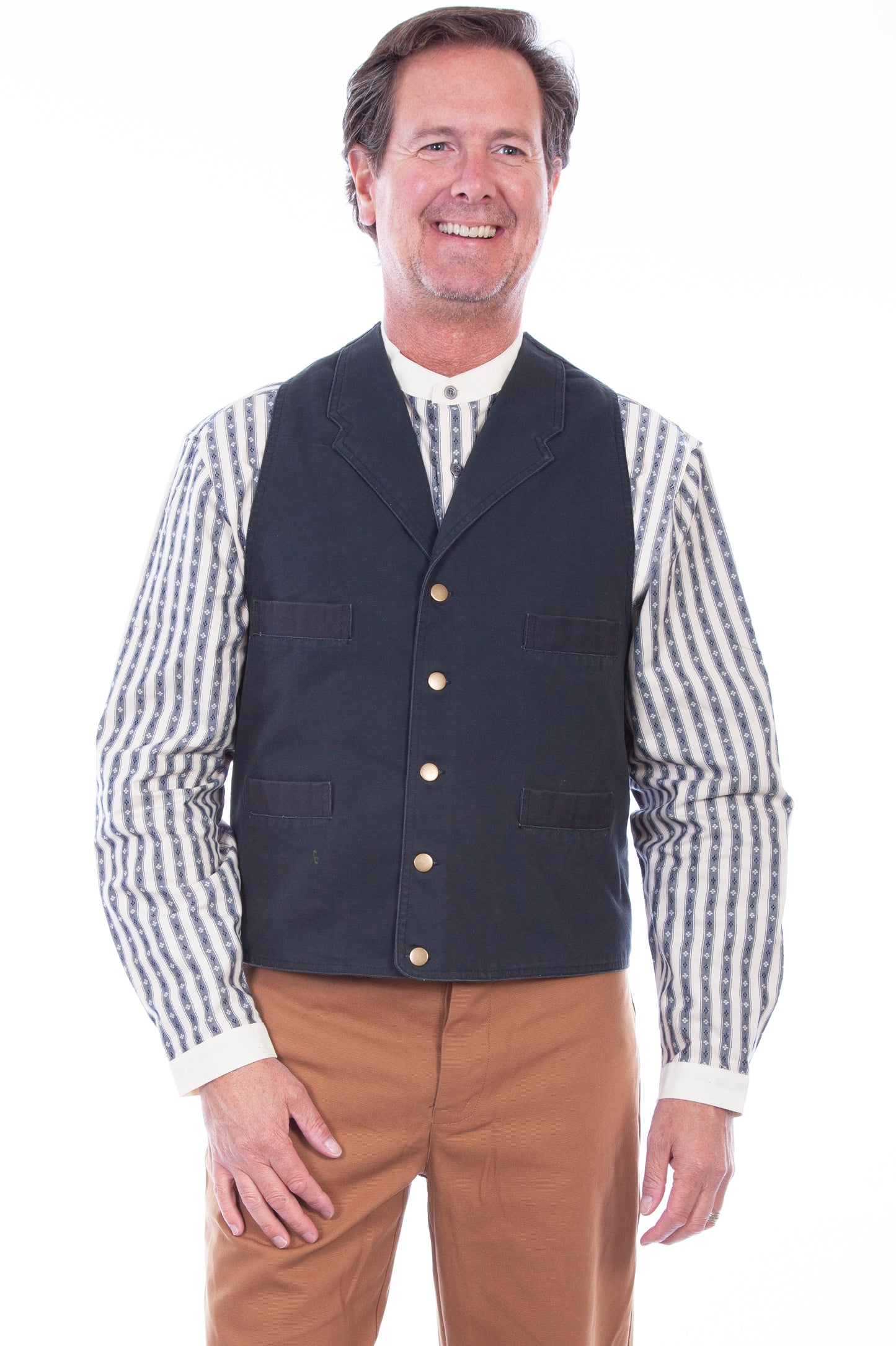 Scully RangeWear Men's Western Canvas Vest in Black