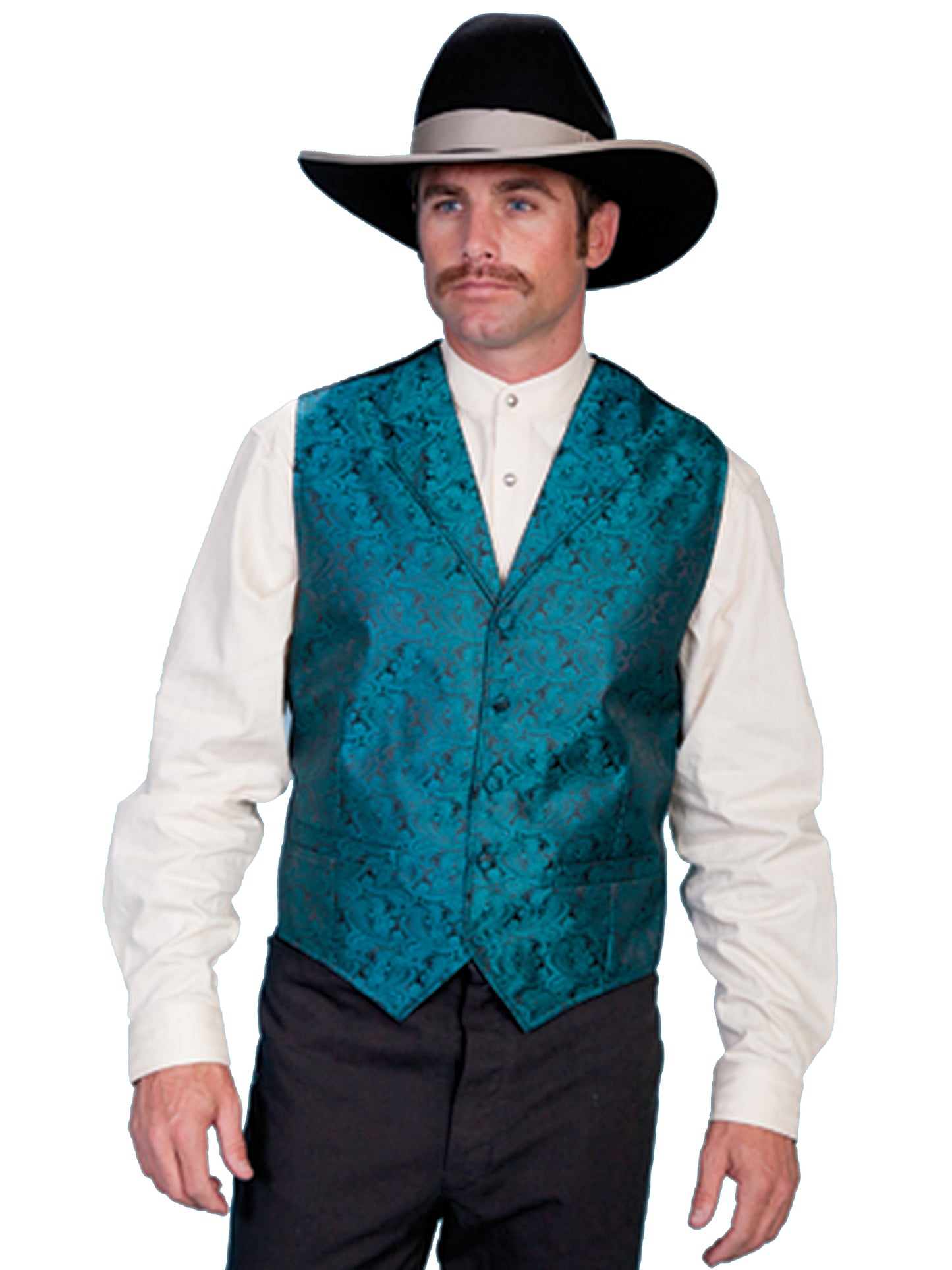 Scully RangeWear Men's Paisley Vest in Teal
