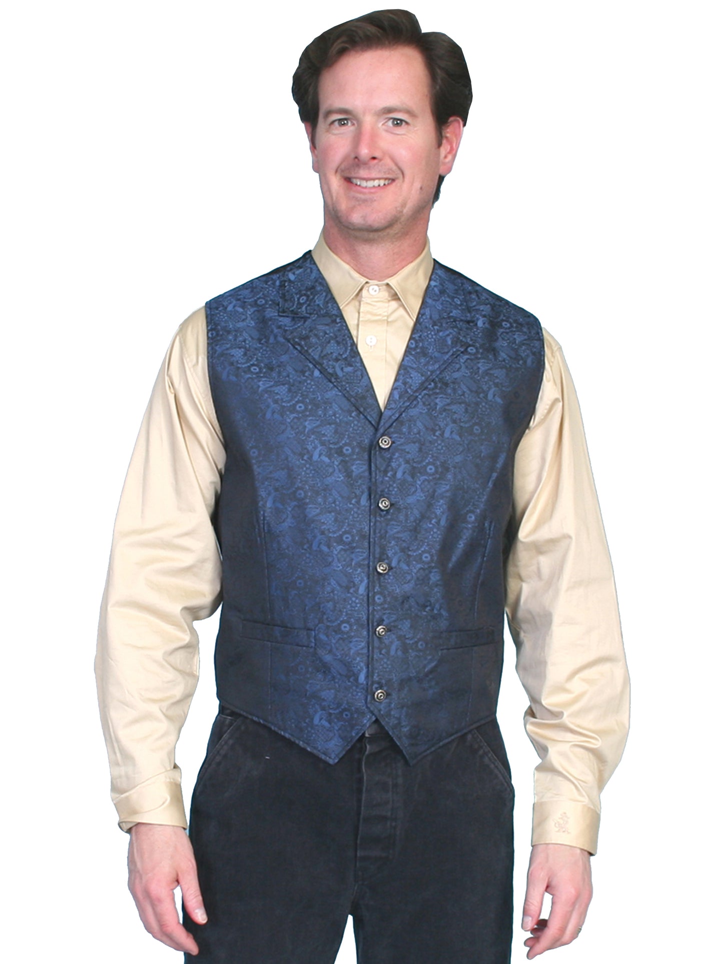 Scully RangeWear Men's Paisley Vest in Blue