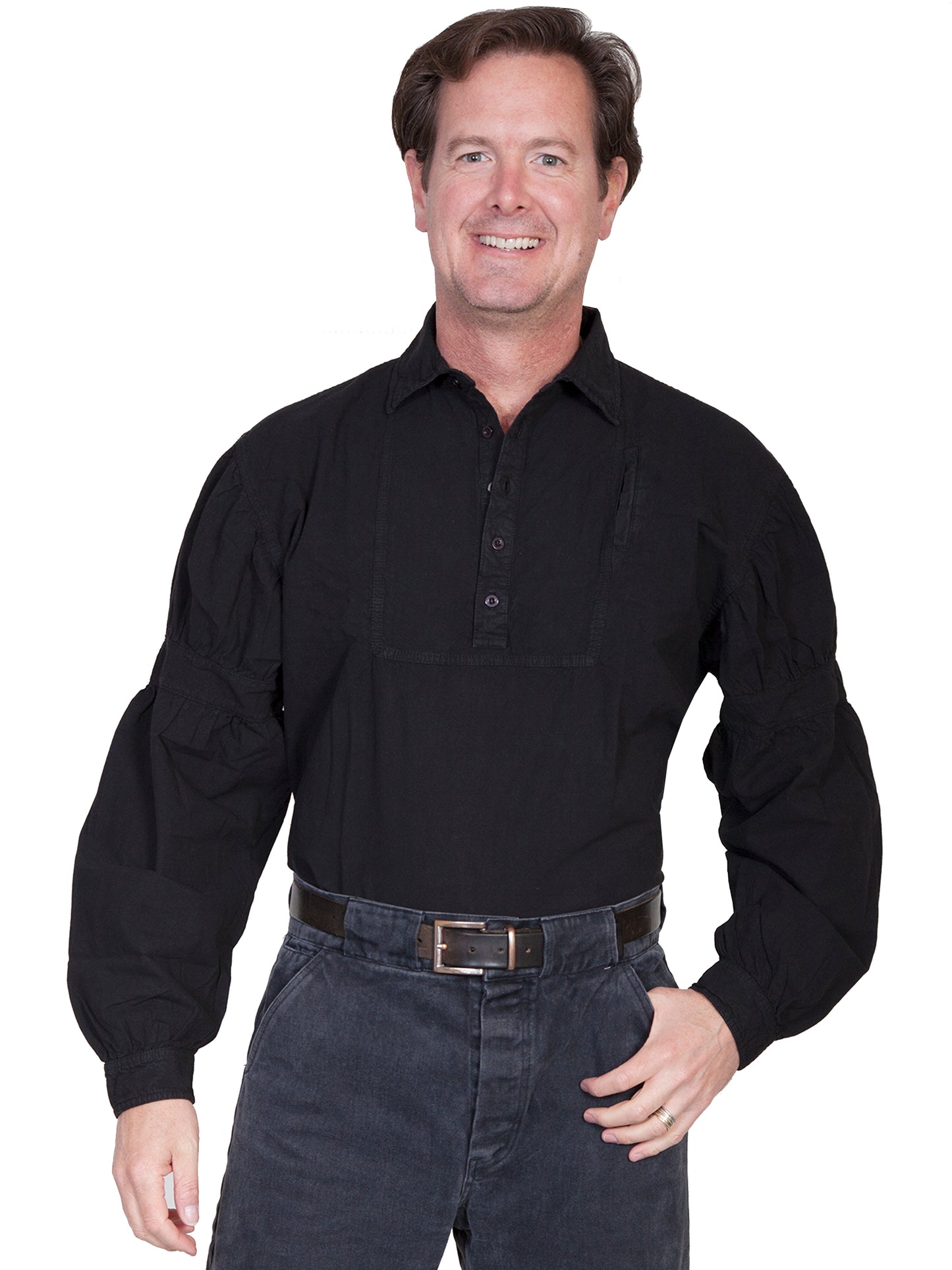 Scully RangeWear Men's Side Pocket Cotton Shirt in Black