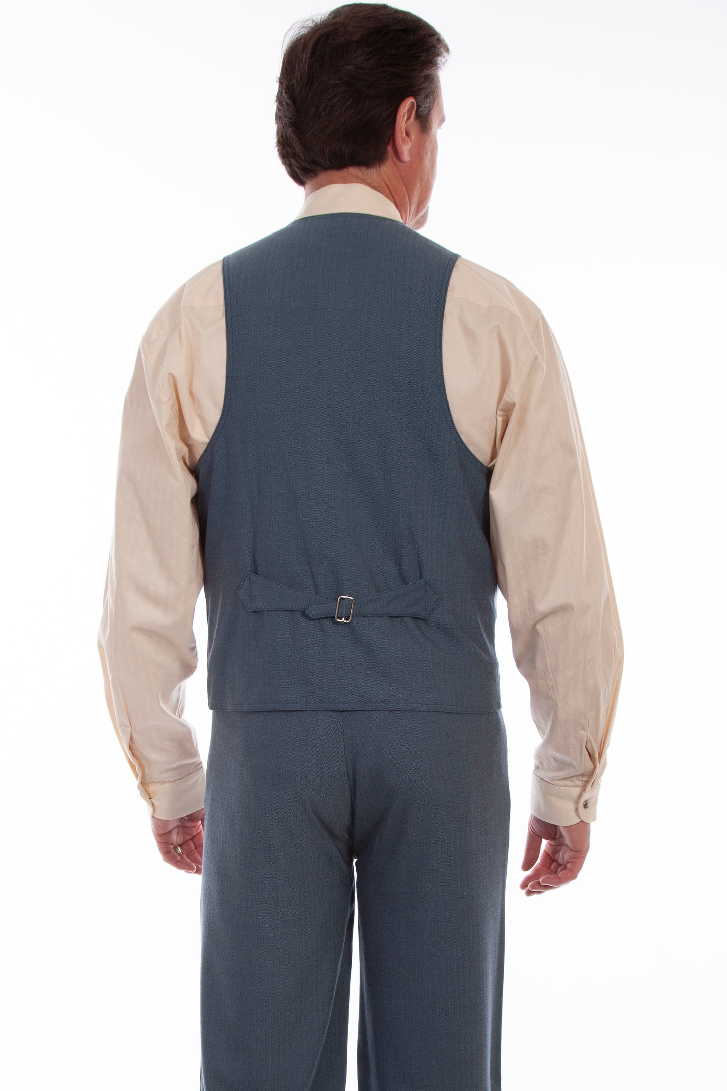 Scully RangeWear Men's Herringbone Vest in Blue