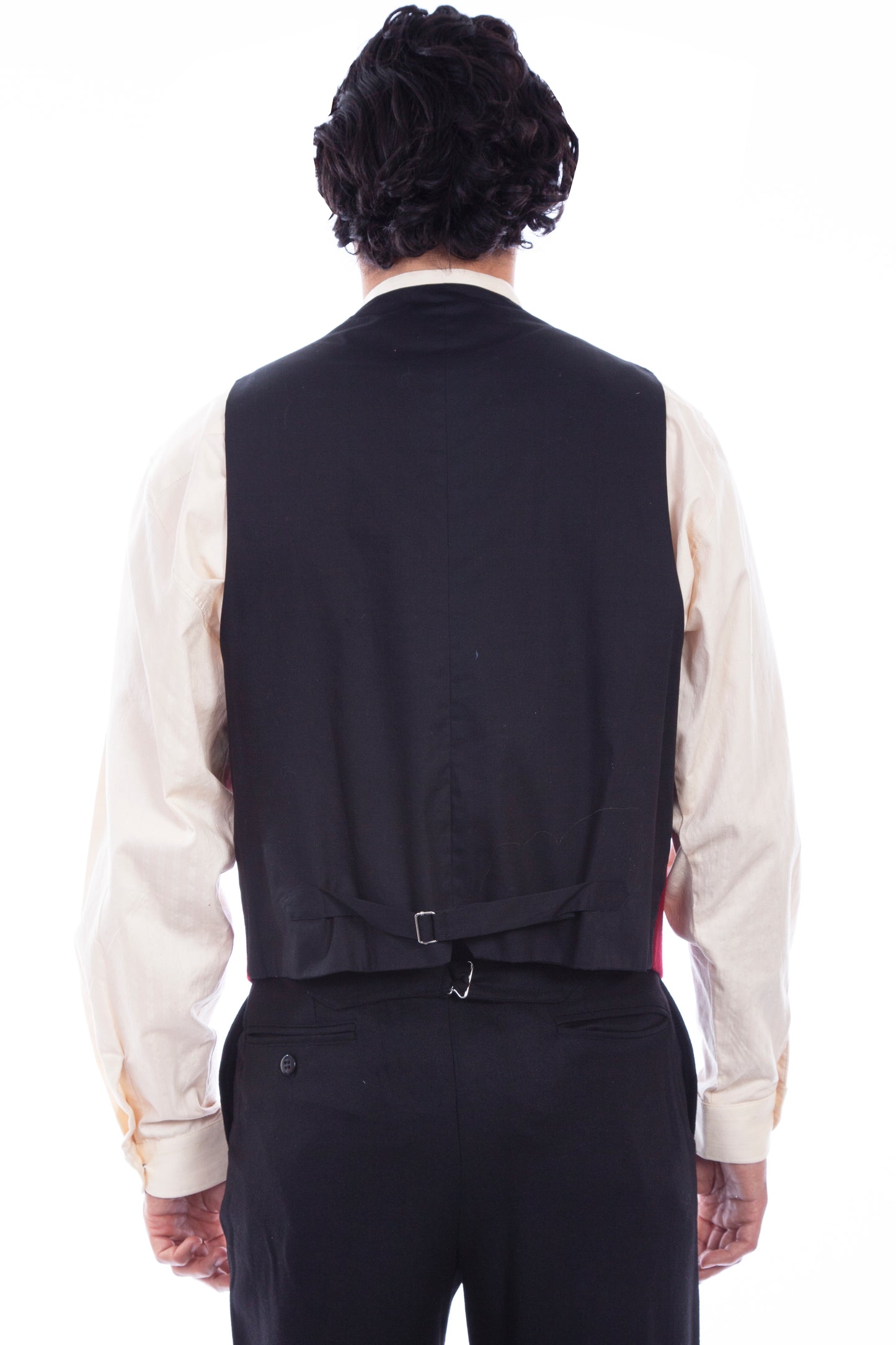 Scully Men's Wool Blend Point Bottom Vest in Burgundy