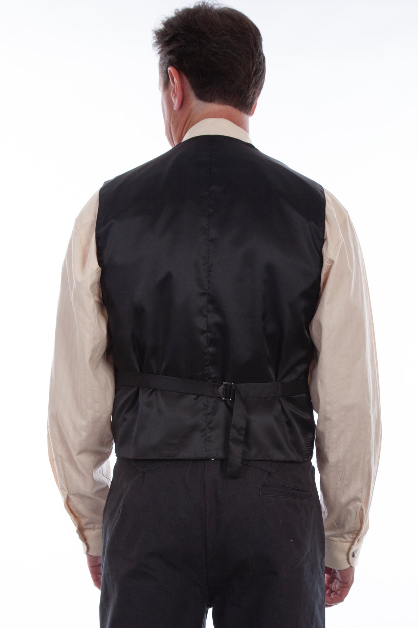 Scully RangeWear Men's Silk Single Breasted Vest in Black
