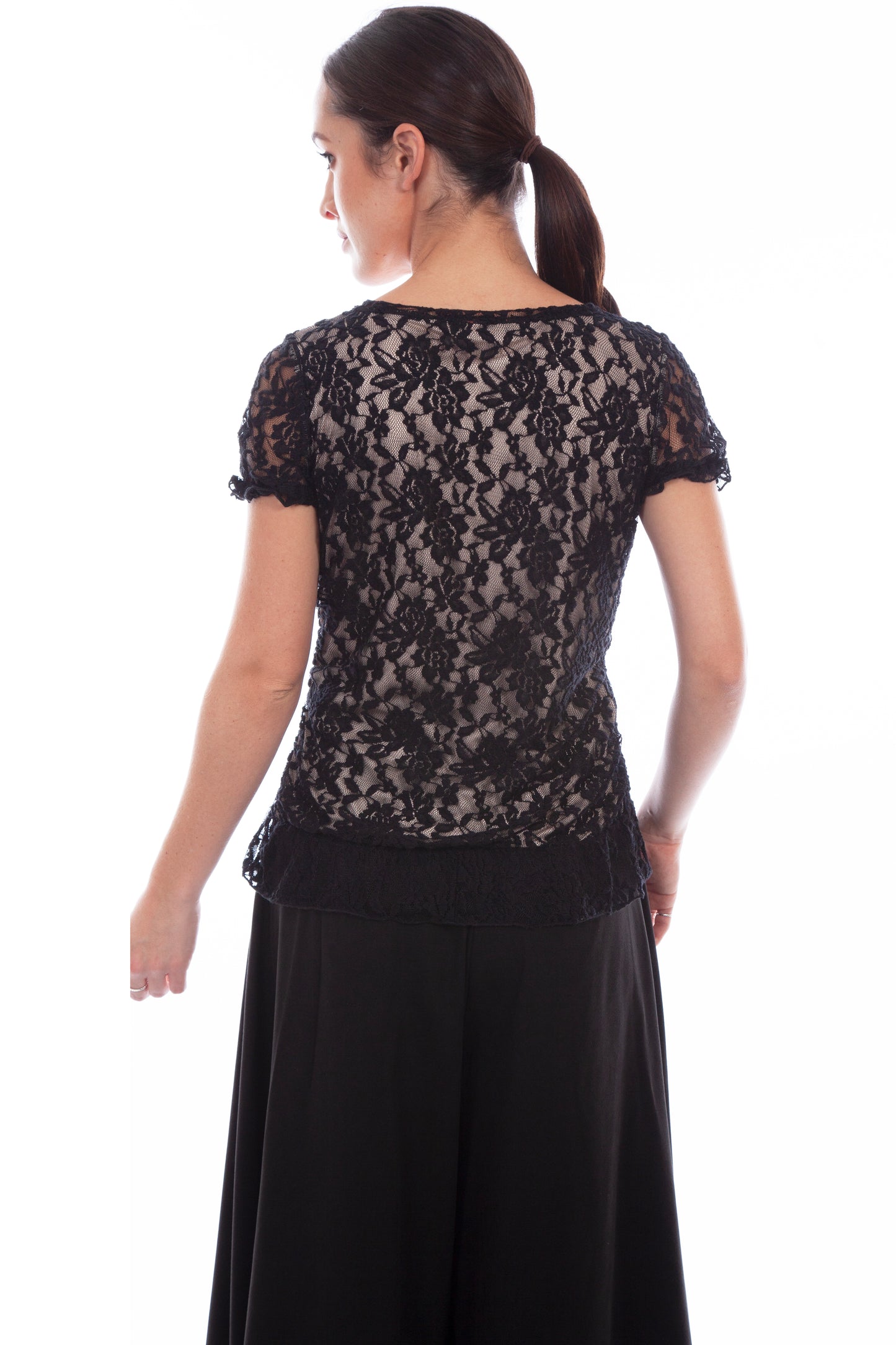 Scully Western Women's Lace Corset in Black
