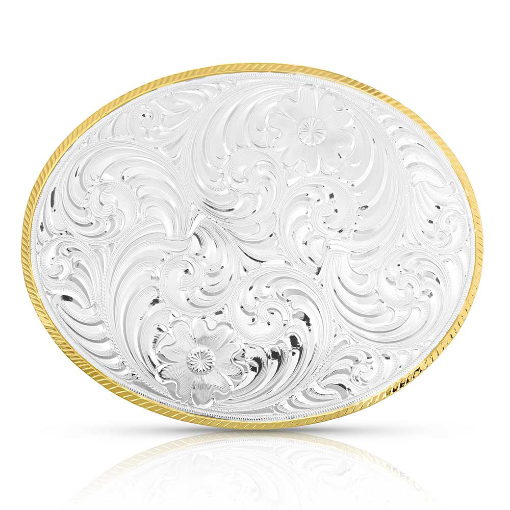 Montana Silversmiths Petite Two-Tone Engraved Buckle