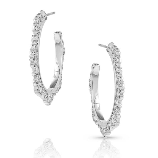 Montana Silversmiths Floral Edge Hoop Earrings