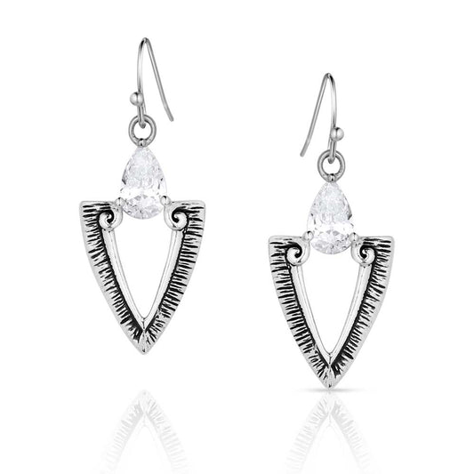 Montana Silversmiths Guided Purpose Crystal Arrowhead Earrings