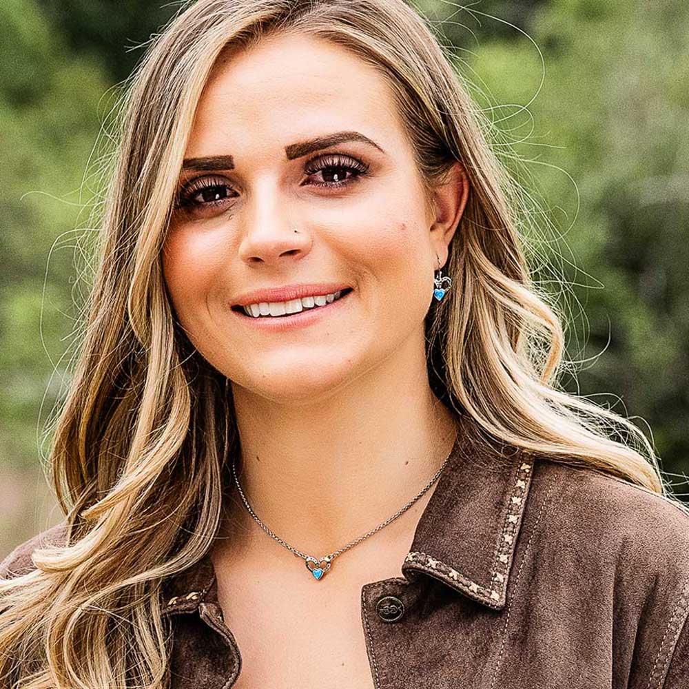 Montana Silversmiths Horseshoes on My Heart Opal Jewelry Set