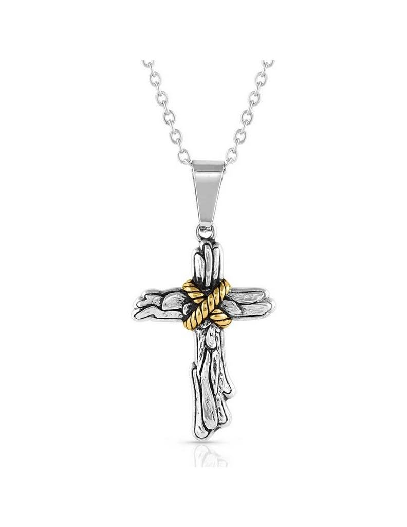 Montana Silversmiths Christian Faith Cross Men's Necklace (Rugged Faith)