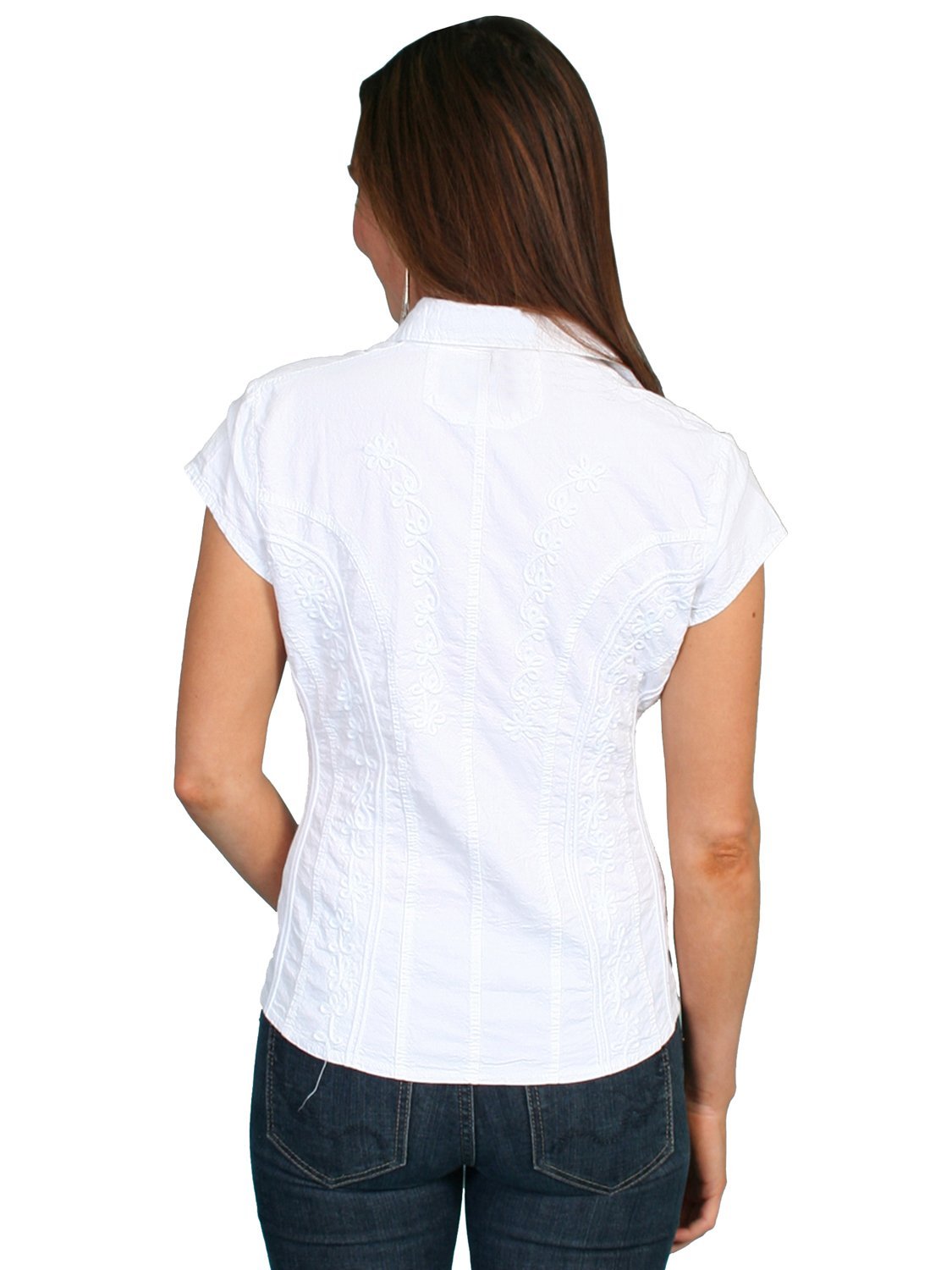 Scully Women's Cantina Celia Cap Sleeve Peruvian Cotton Blouse - White