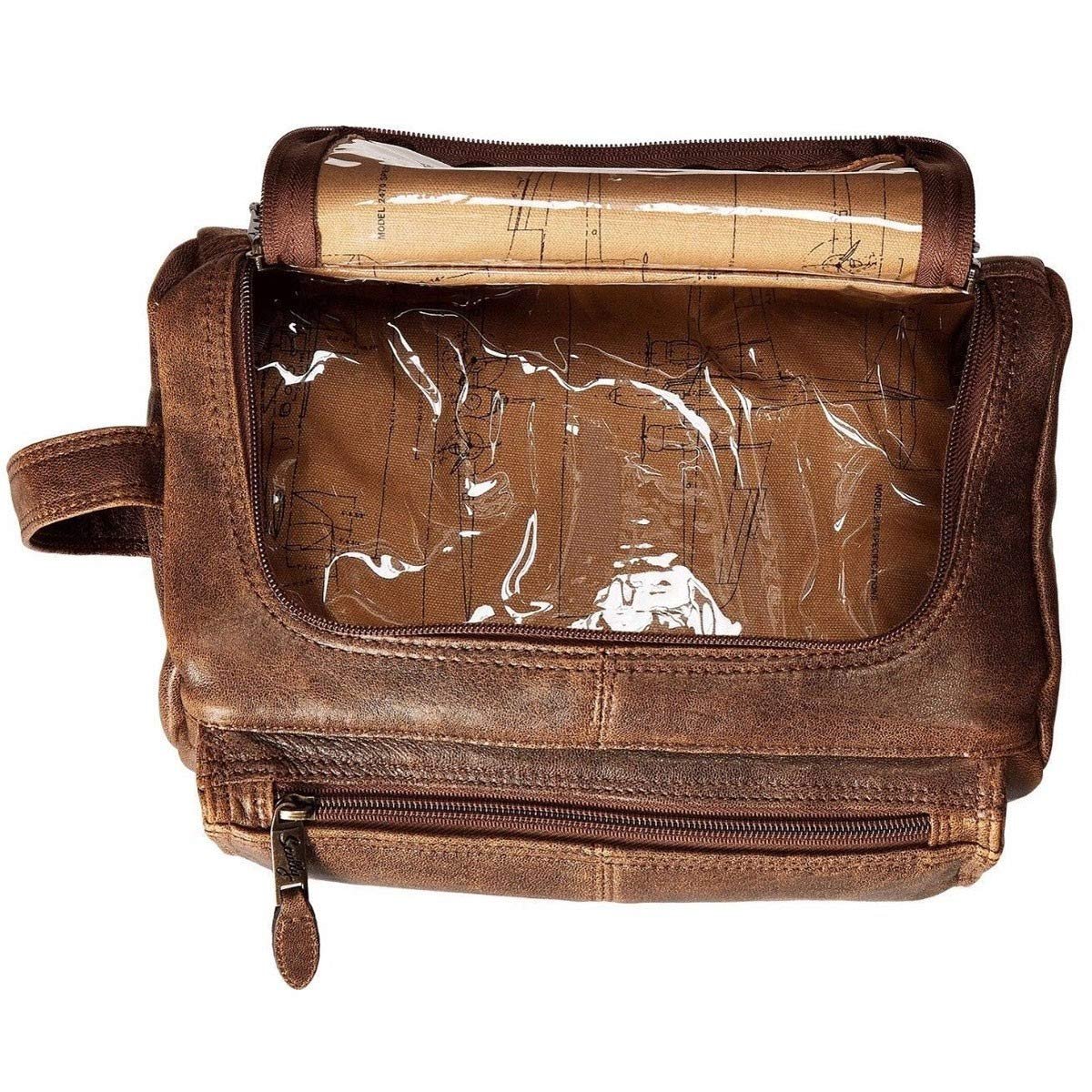 Scully Men's Leather Shaving Kit, Walnut
