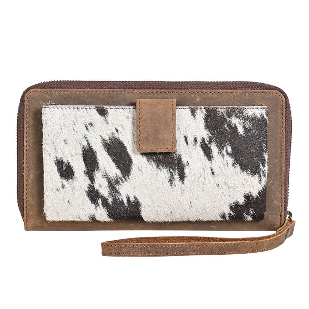 STS Ranchwear Womens Bentley Distressed Brown Cowhide Zip Around Wallet