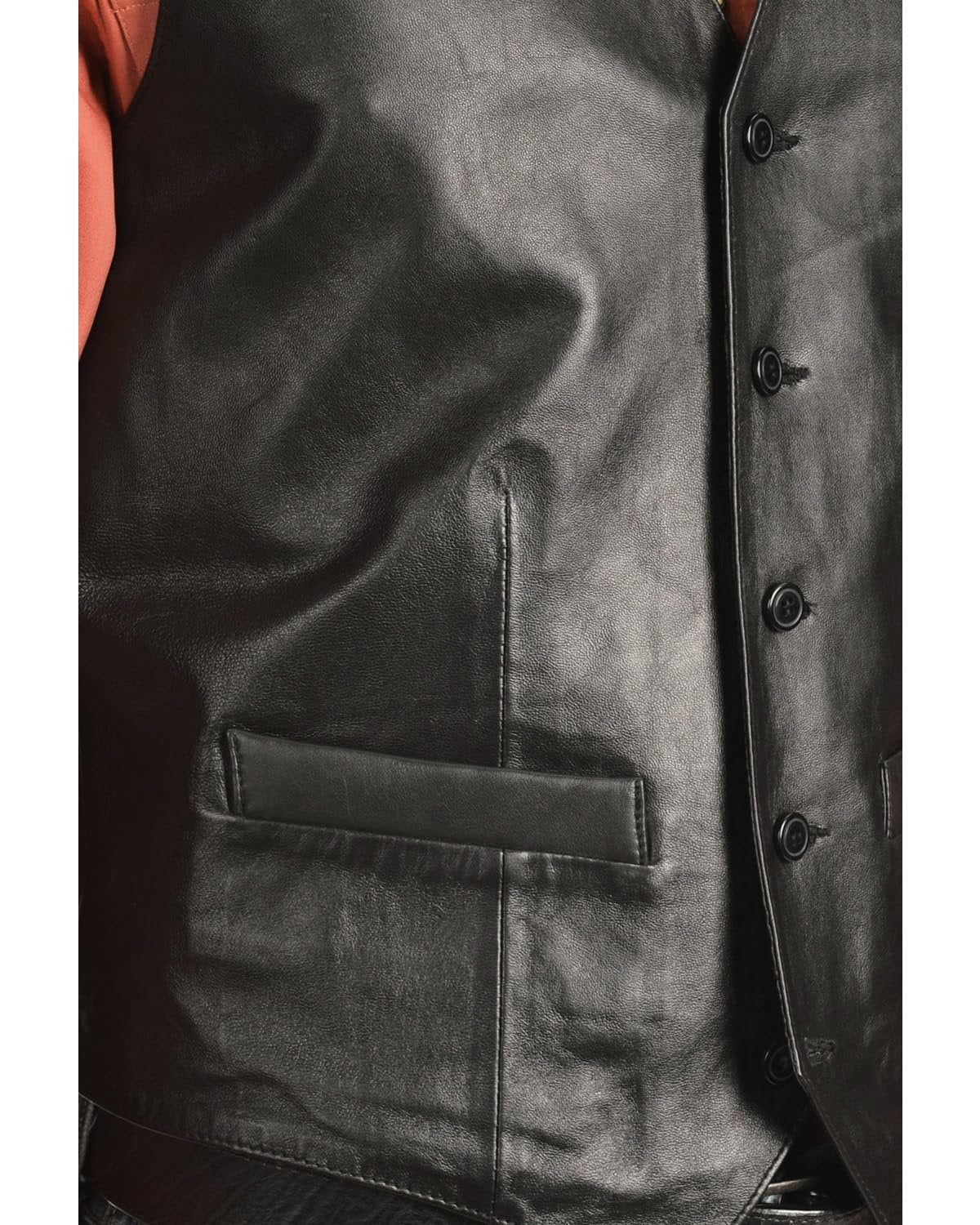 Scully Men's Lamb Leather Western Vest - Black Lamb