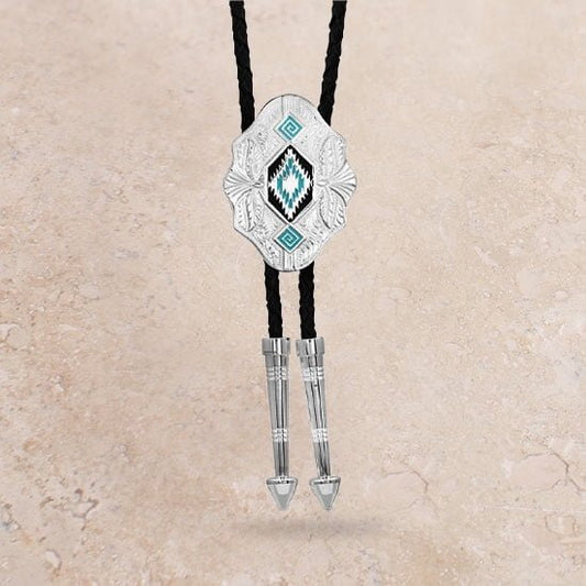 Montana Silversmiths Women's Southwest Skies Scalloped Bolo Tie Turquoise One Size