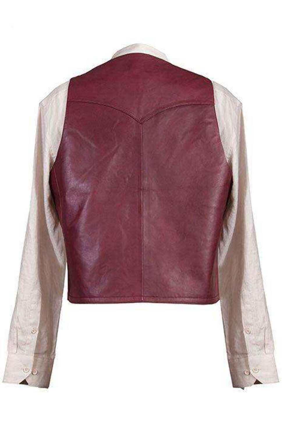 Scully Men's Lamb Leather Western Vest - Black Cherry