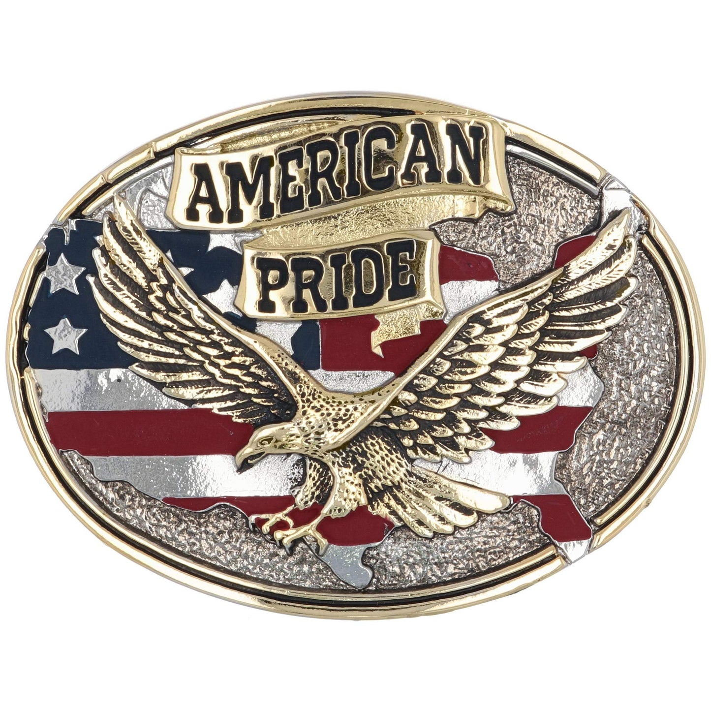 Montana Silversmiths Soaring Eagle Collection Attitude Buckle (American Pride - Full Color)