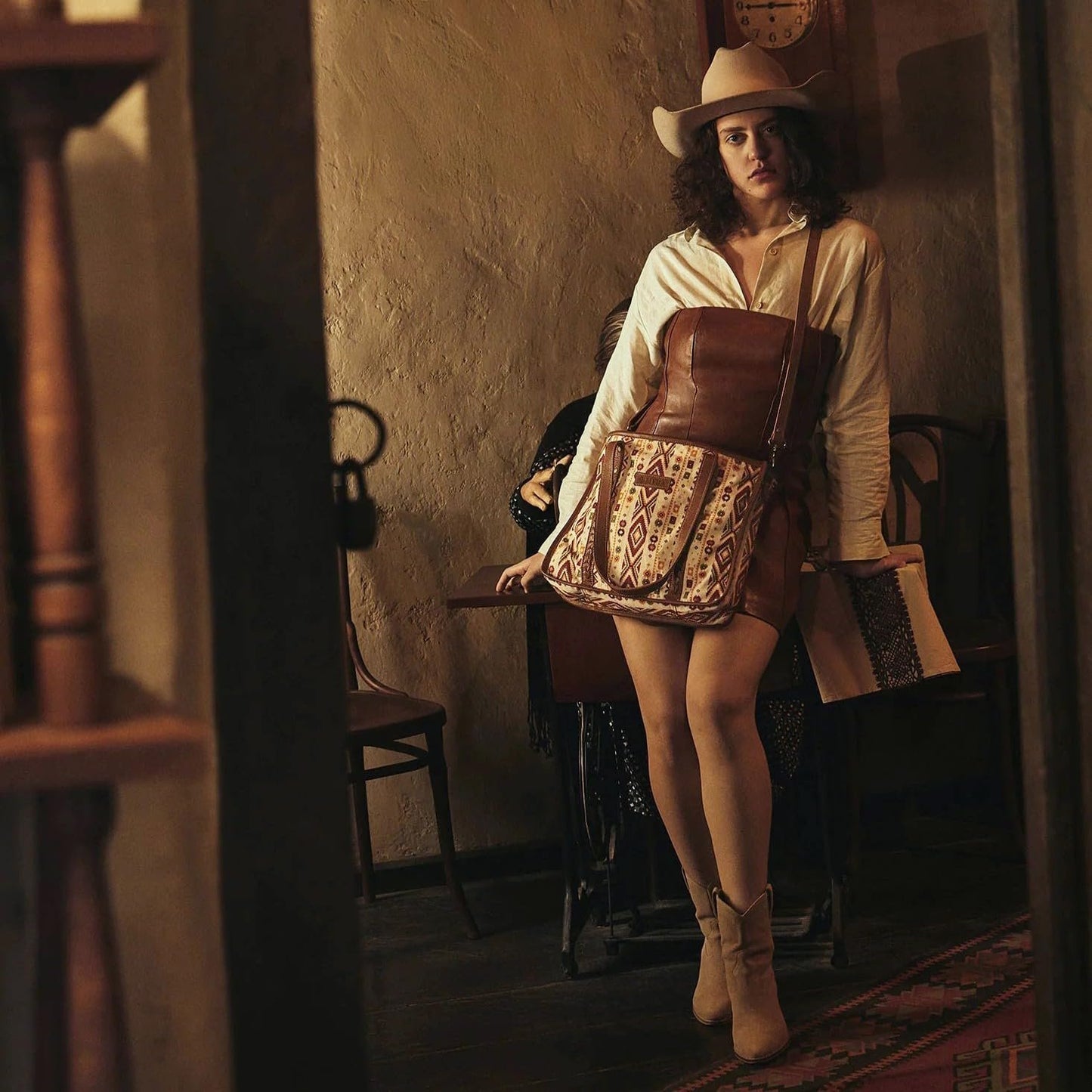 Myra Boho Conceal Carry Aztec Tote Bag Crossbody Purse