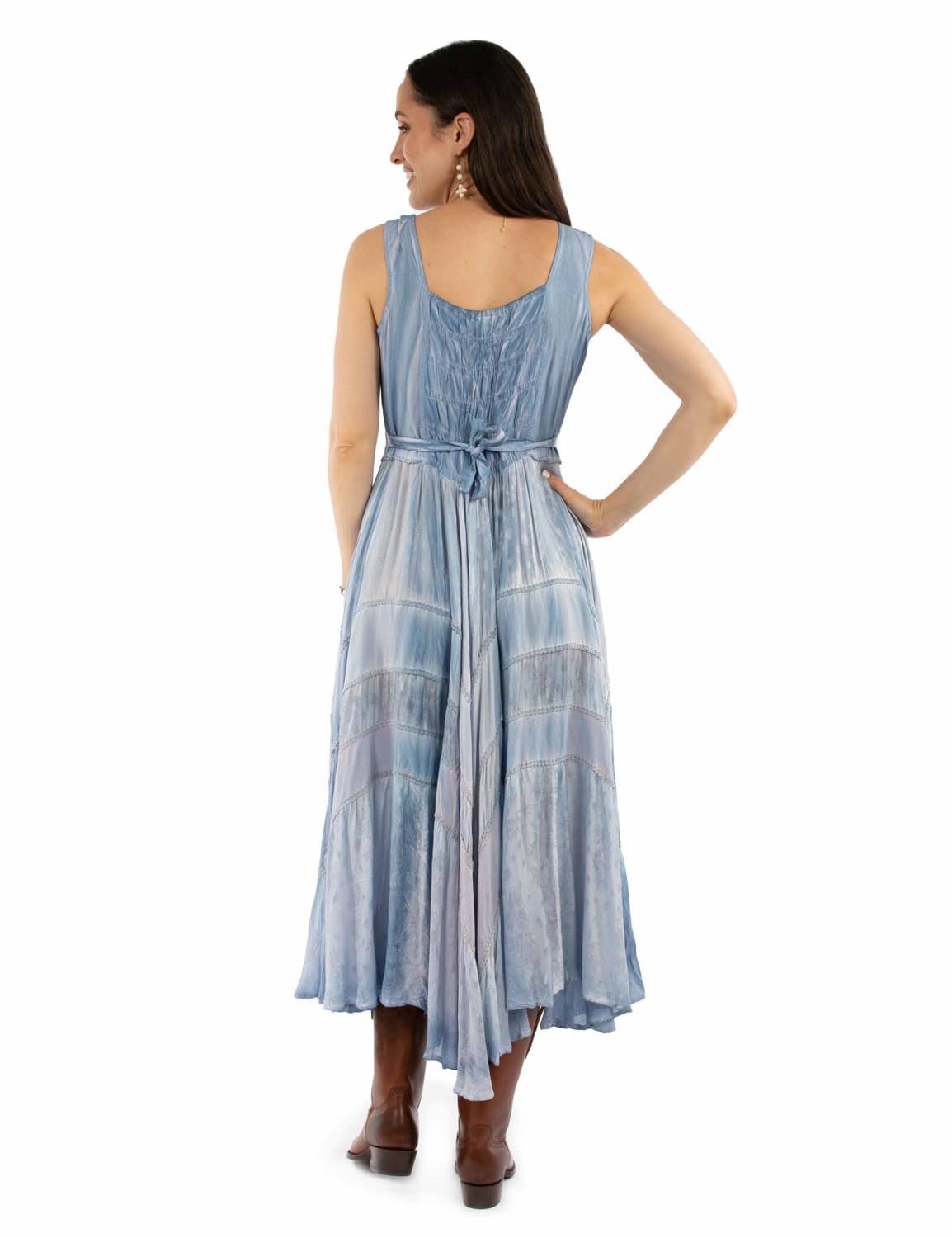 Scully Women's Lace Front Sleeveless Full Length Dress - Tie-dye