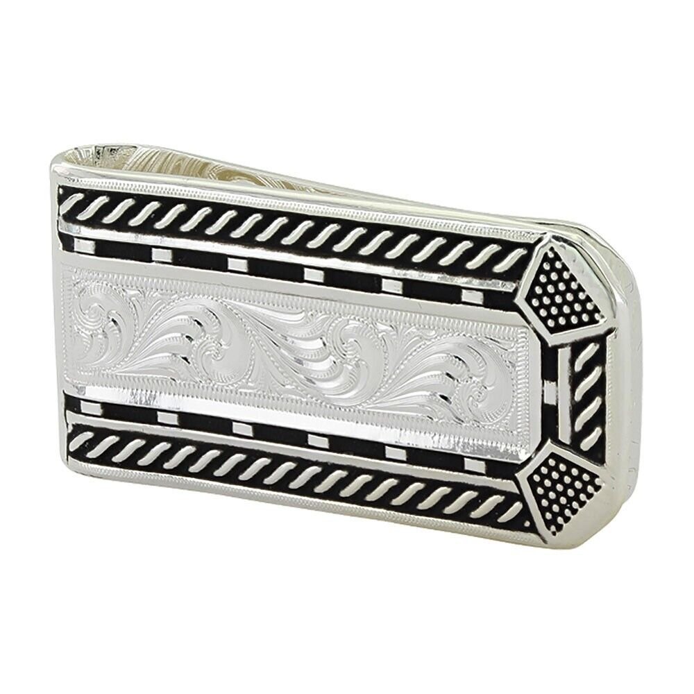Montana Silversmiths Roped Horseshoe Nail Head Money Clip