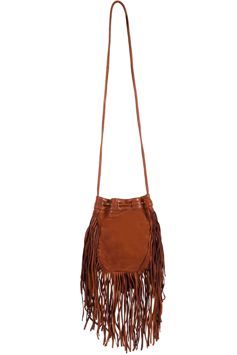 Scully Fringe Leather Crossbody Handbag - Cognac