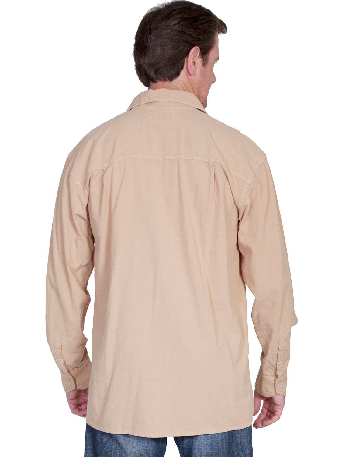 Scully Men's Cantina Lace-Up Long Sleeve Shirt - Sand