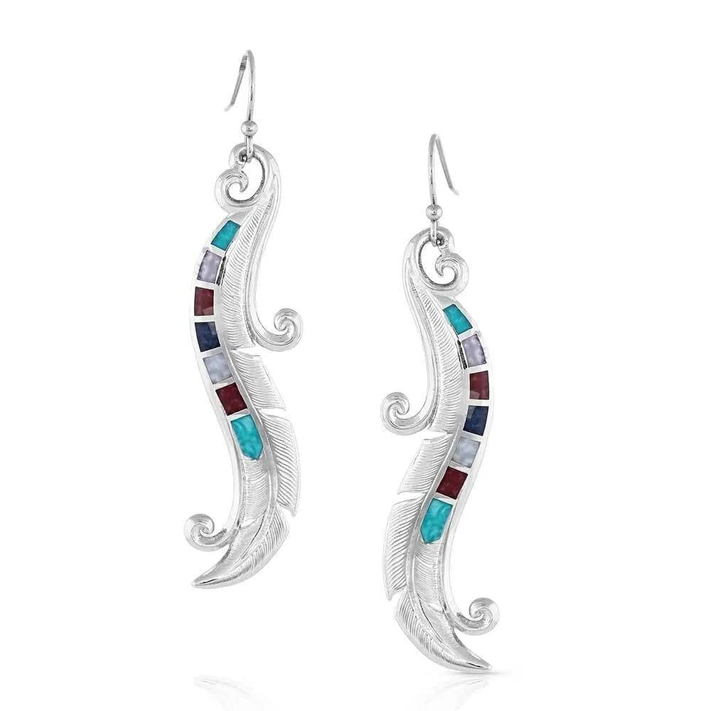 Montana Silversmiths Western Lifestyle Feather Earrings (Dreamweaver Feather)