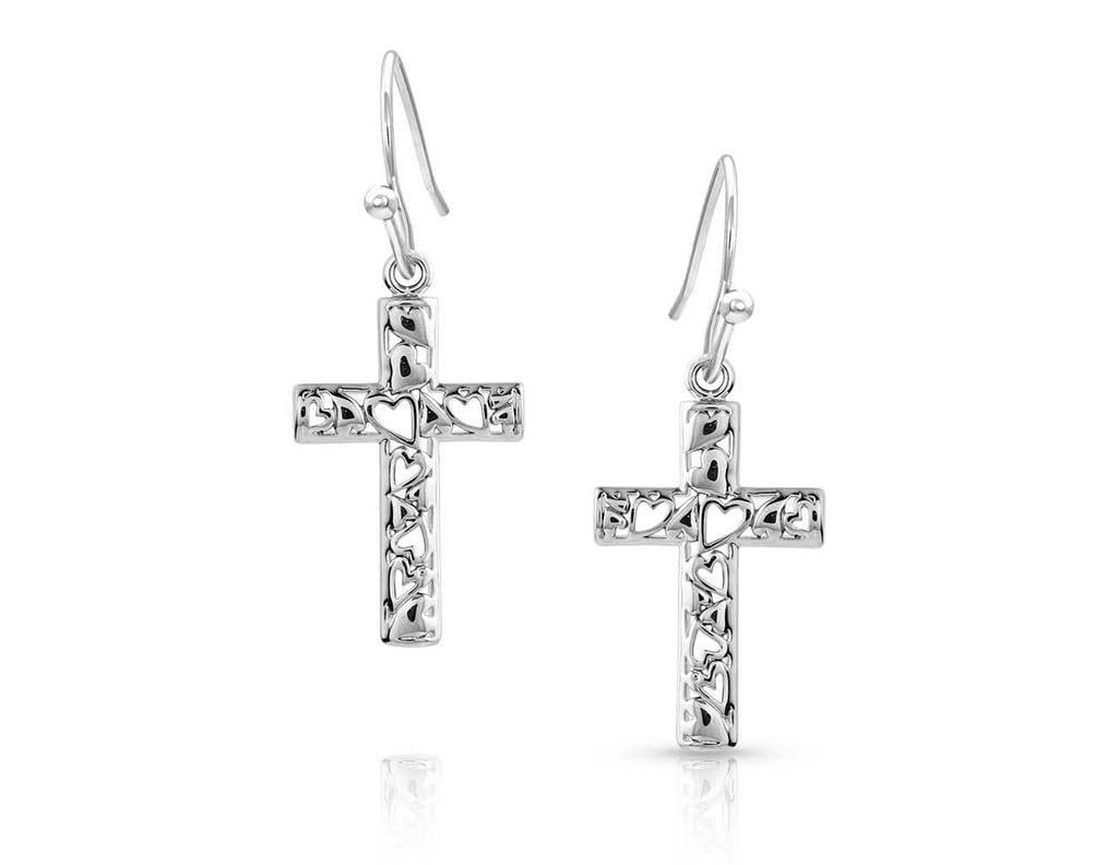 Montana Silversmiths Heartfelt Faith Cross Earrings