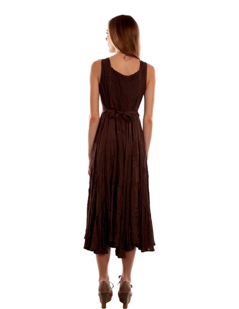 Scully Women's Lace Front Sleeveless Full Length Dress - Chocolate