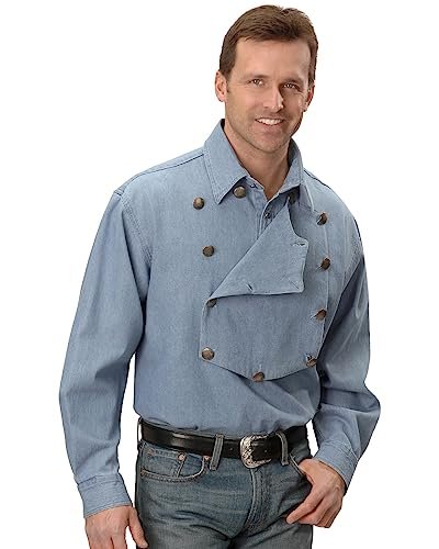 Scully Men's Rangewear Long Sleeve Bib Shirt - Blue