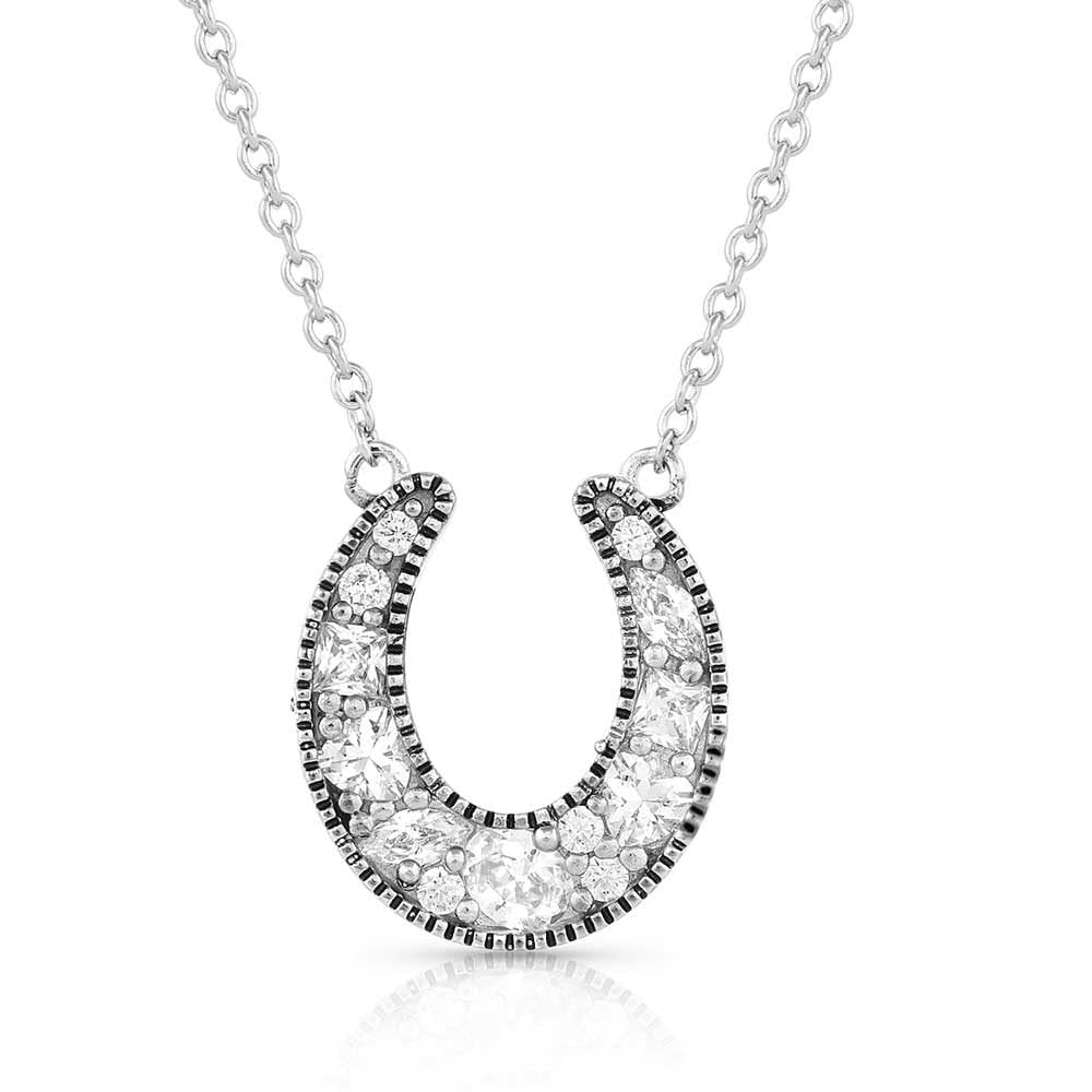 Montana Silversmiths Western Horseshoe Pendant Necklace (Intentional Luck Crystal)