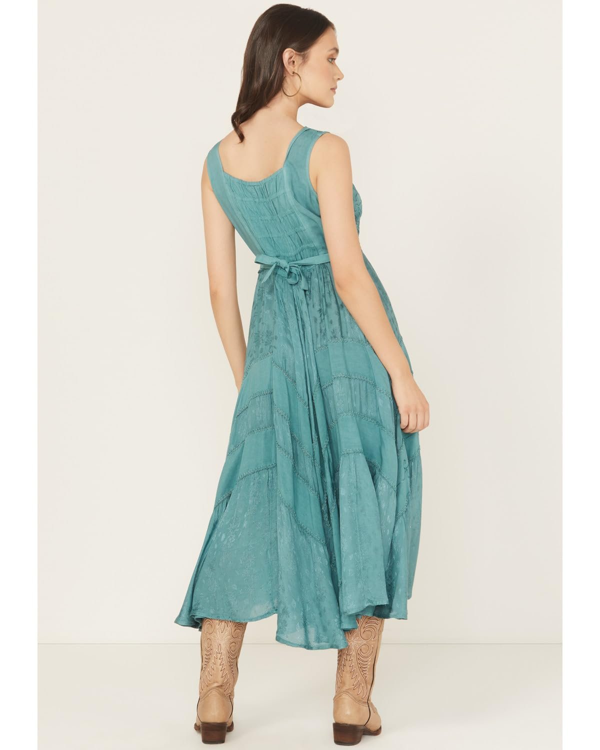 Scully Women's Lace Front Sleeveless Full Length Dress - Teal