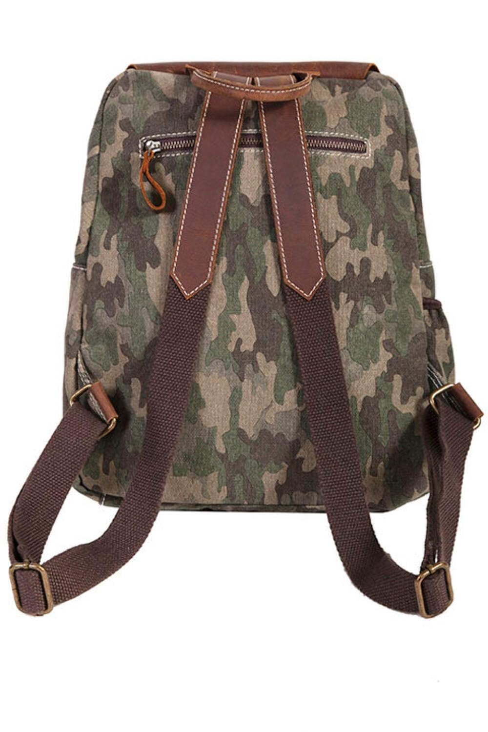 Scully Unisex Leather and Camo Backpack