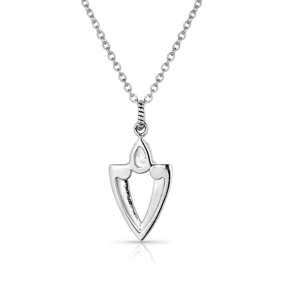 Montana Silversmiths Guided Purpose Crystal Arrowhead Necklace - NC5773, Silver/Black