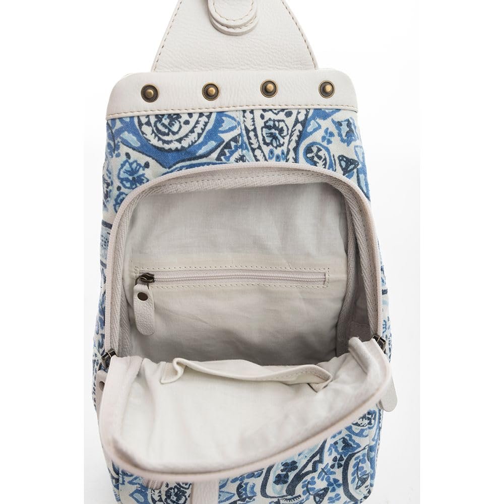 Myra Bag Sling Bag Women Western Upcycled Leather Crossbody Handbag Ivory New