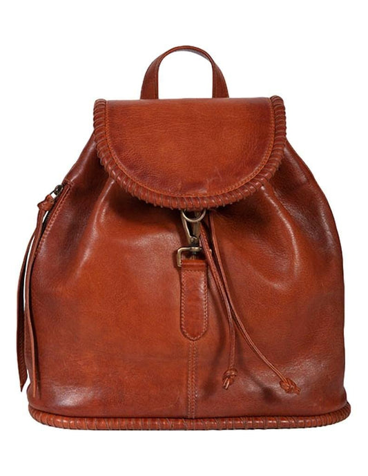 Scully Womens Brown Leather 14in Lacing Backpack