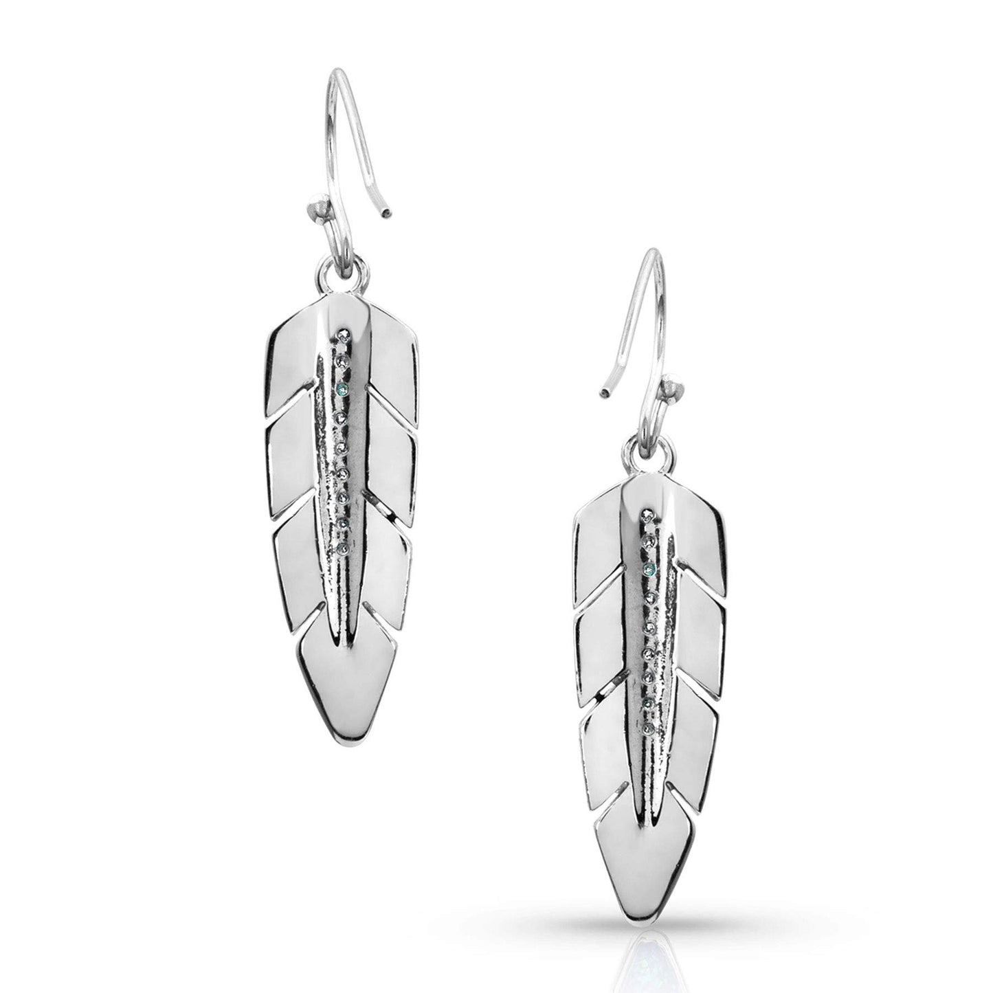 Montana Silversmiths Womens Montana Silversmith Hawk Feather Opal Earrings