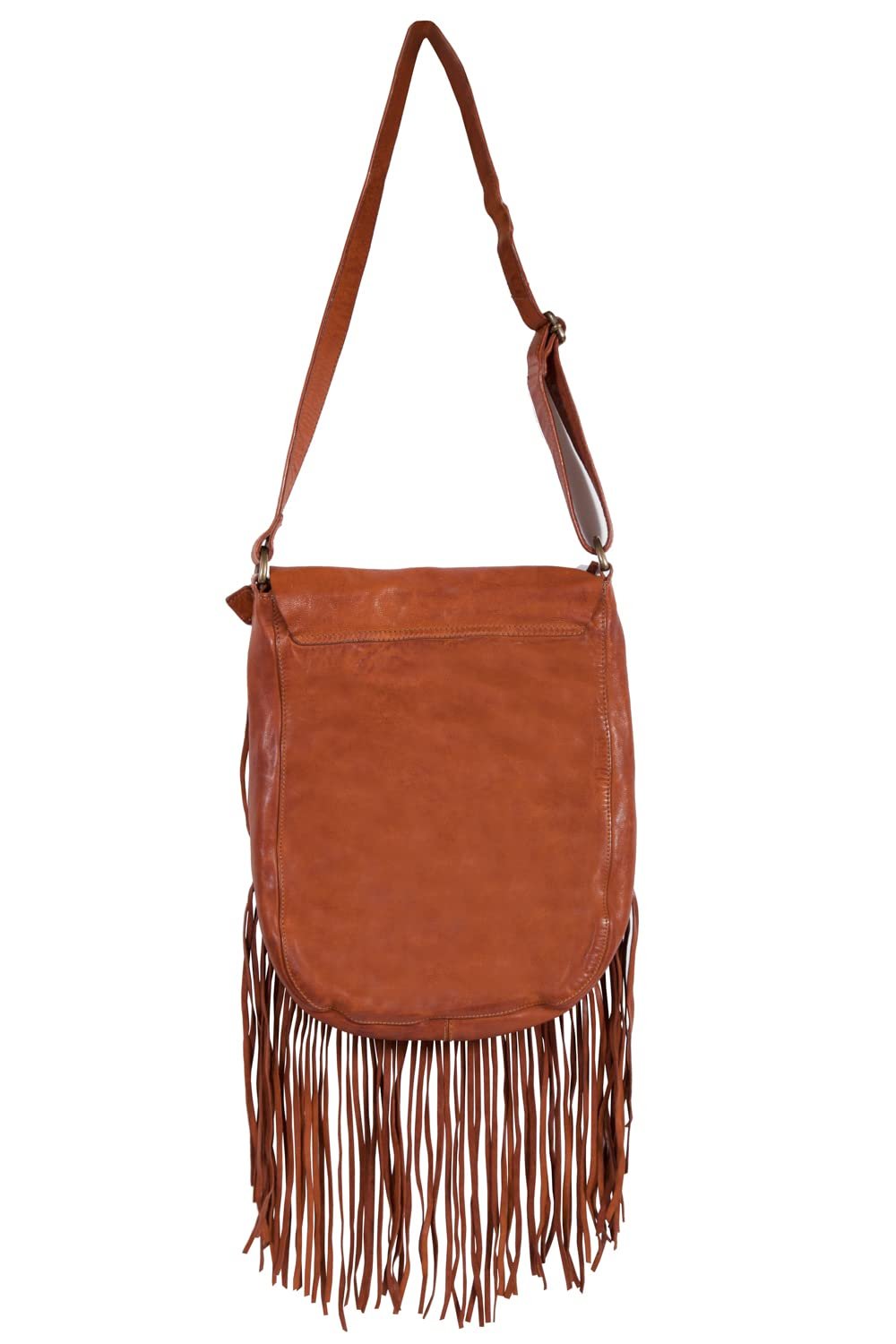 Scully Soft Leather Fringe Crossbody Bag - Cognac