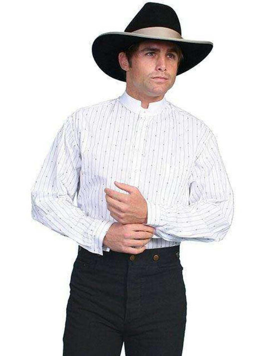 Scully Rangewear Men's Pinkerton Stripe Shirt - White