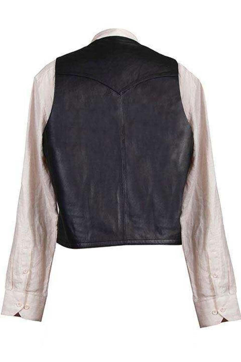 Scully Men's Lamb Leather Western Vest - Black