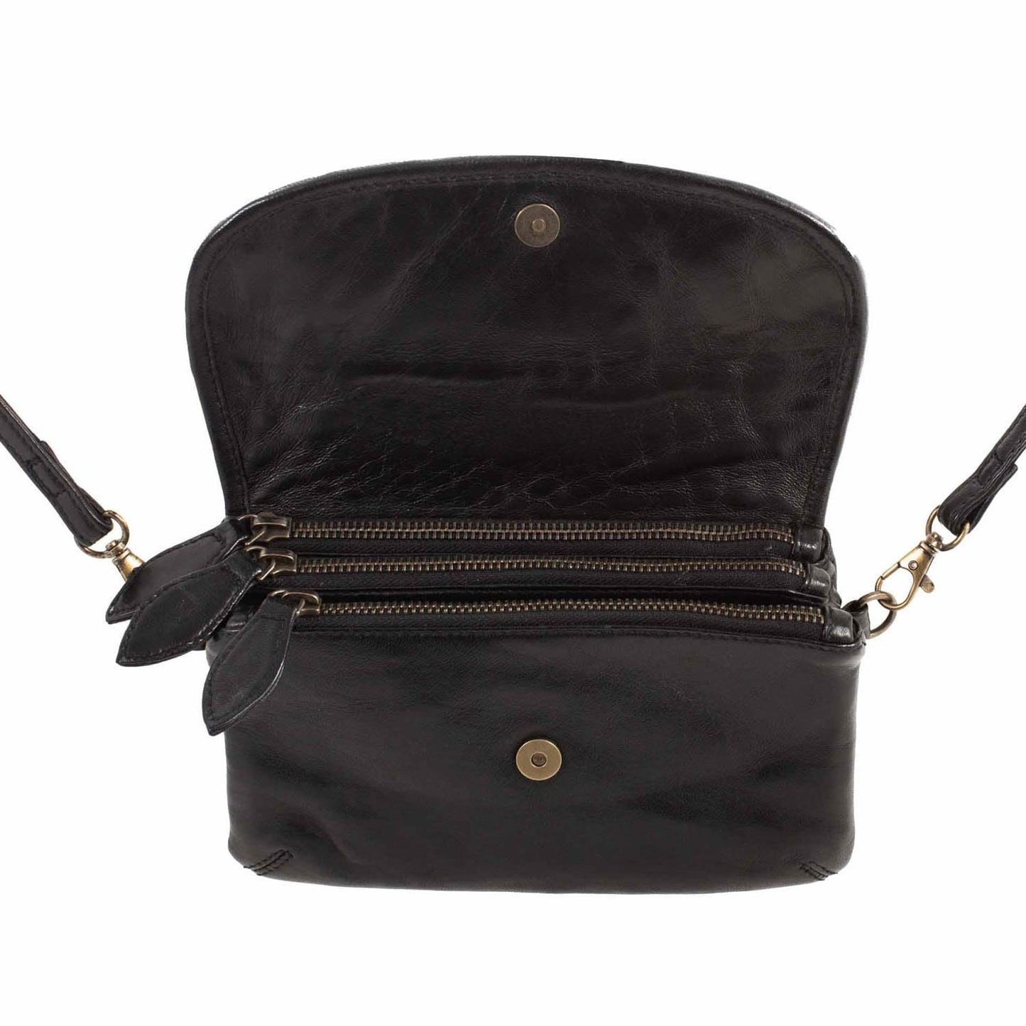 Scully Woven Leather Crossbody Handbag - Black