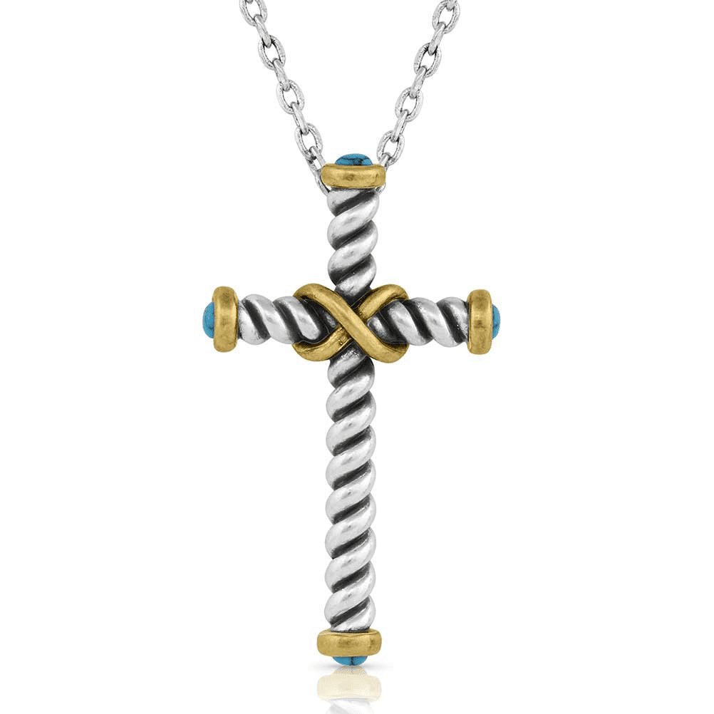 Montana Silversmiths Forever Cross Turquoise - Accessories Jewelry Necklace - Nc5328