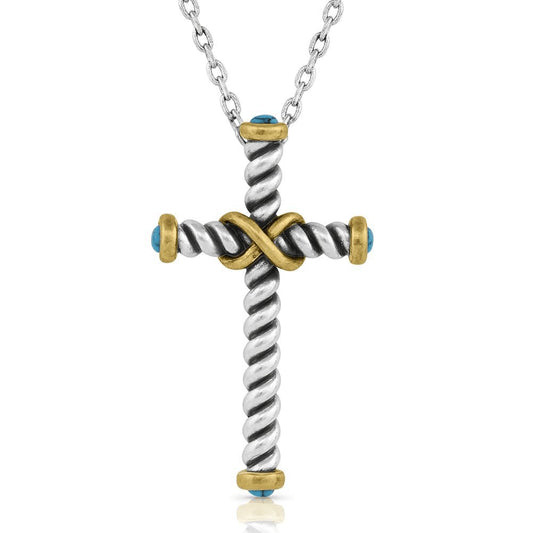 Montana Silversmiths Forever Cross Turquoise - Accessories Jewelry Necklace - Nc5328